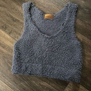 Blue sweater crop top